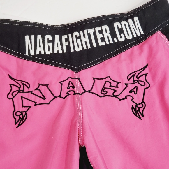 Naga Fighter MMA Training Shorts Sz 28 Pink Black - Picture 6 of 16